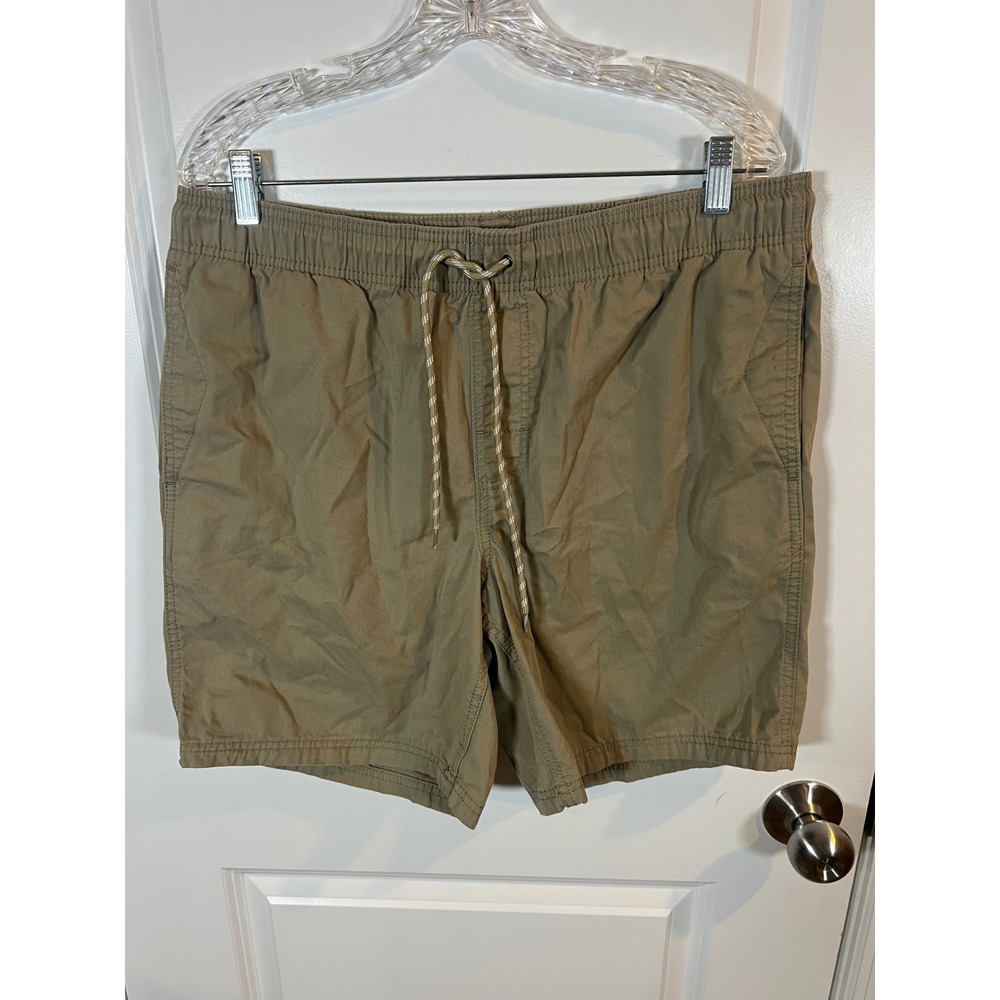 Amazon Essentials Mens Shorts Elastic Drawstring Waist Khaki Large
